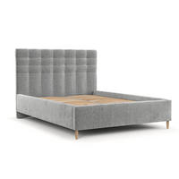 POLSTERBETT Soma 140/200 cm Hellgrau im Lotta Stoff - Hellgrau/Naturfarben, Holz/Holzwerkstoff (140/200cm) - AltaBeds