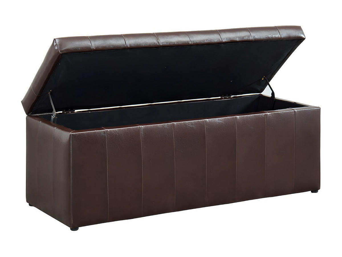 SITZBANK - 1 -Sitzer - Kunstleder - schokoladenbraun - CONCIERTO - Braun, Leder (130/49/49cm) - Vente-Unique