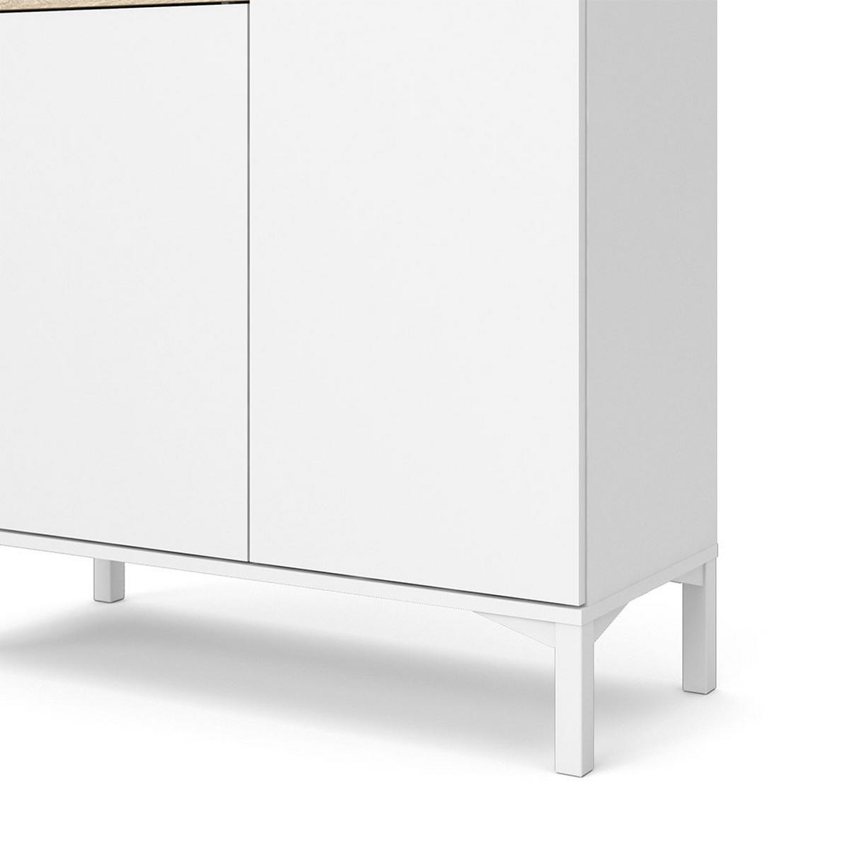 SIDEBOARD Ringe Weiß 89/37/119 cm - Weiß, Holzwerkstoff (89/119/37cm) - ebuy24