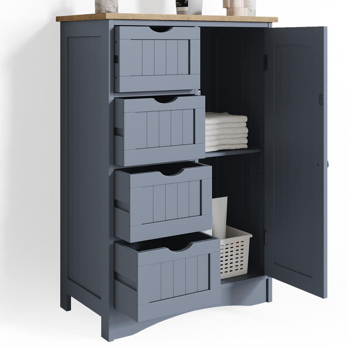 SKŘÍŇKA DO KOUPELNY Bianco Šedá - šedá, kompozitní dřevo (55/81/30cm) - Vicco