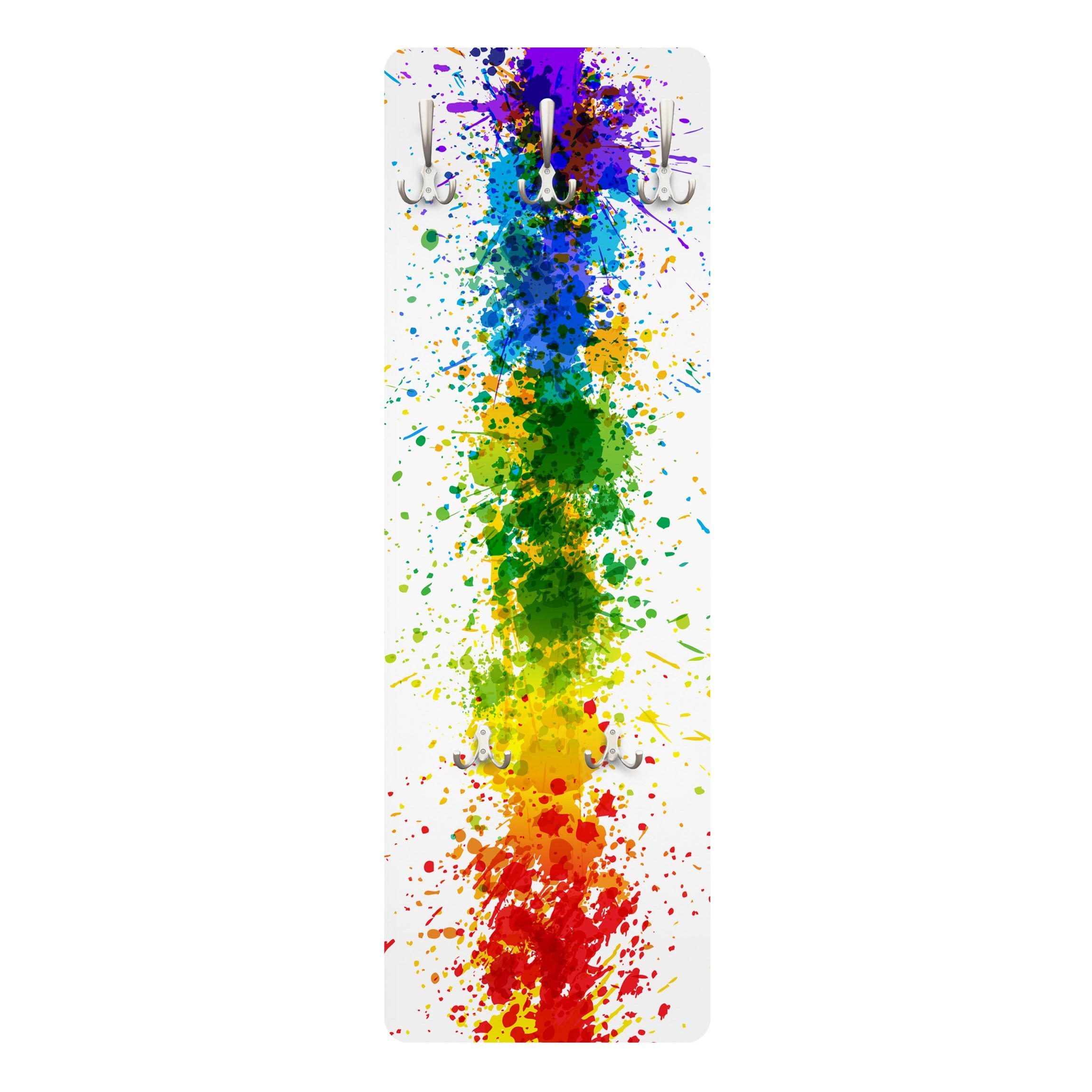 WANDGARDEROBE - Rainbow Splatter 34/105 cm - Multicolor, Holzwerkstoff (34/105/1.6cm) - Bilderwelten