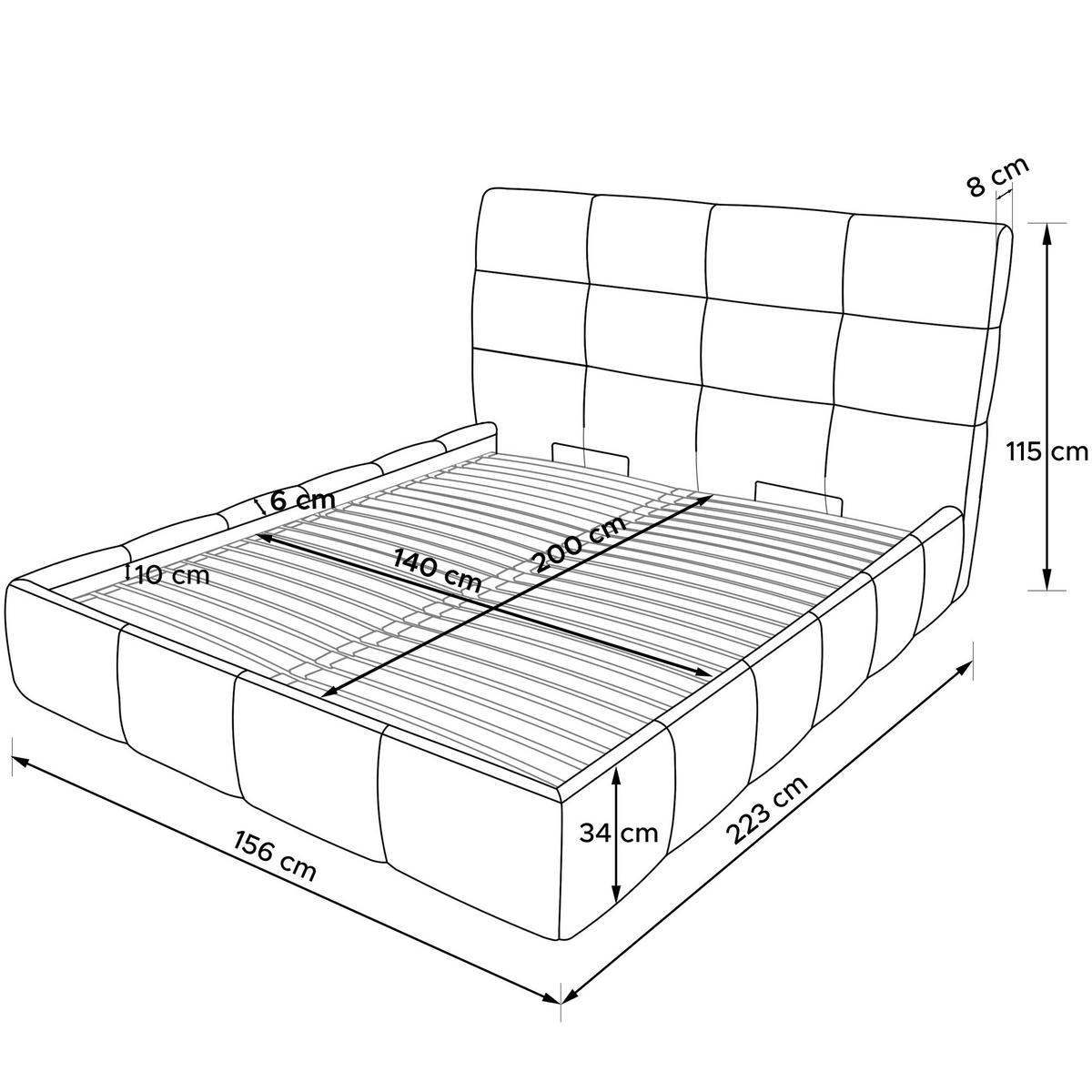 POLSTERBETT ALTOS Bouclé, dunkelgrau - Dunkelgrau, Holz/Holzwerkstoff (140/200cm) - KONSIMO®