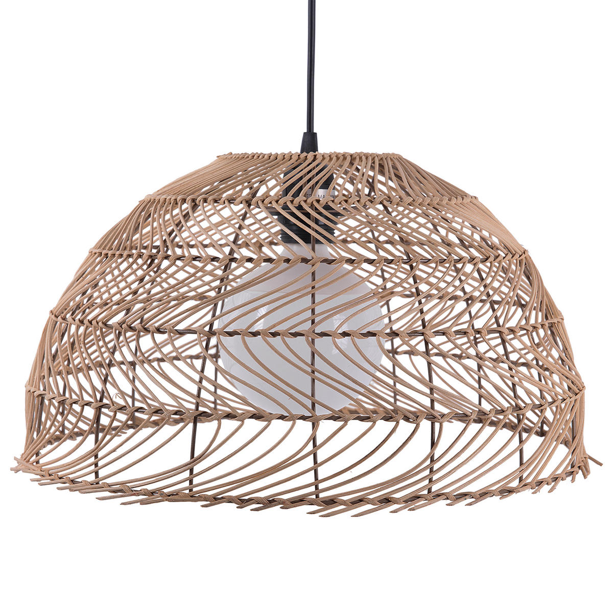 HÄNGELEUCHTE Selenge 40/40/163 cm - Beige, Naturmaterialen (40/40/163cm) - Beliani