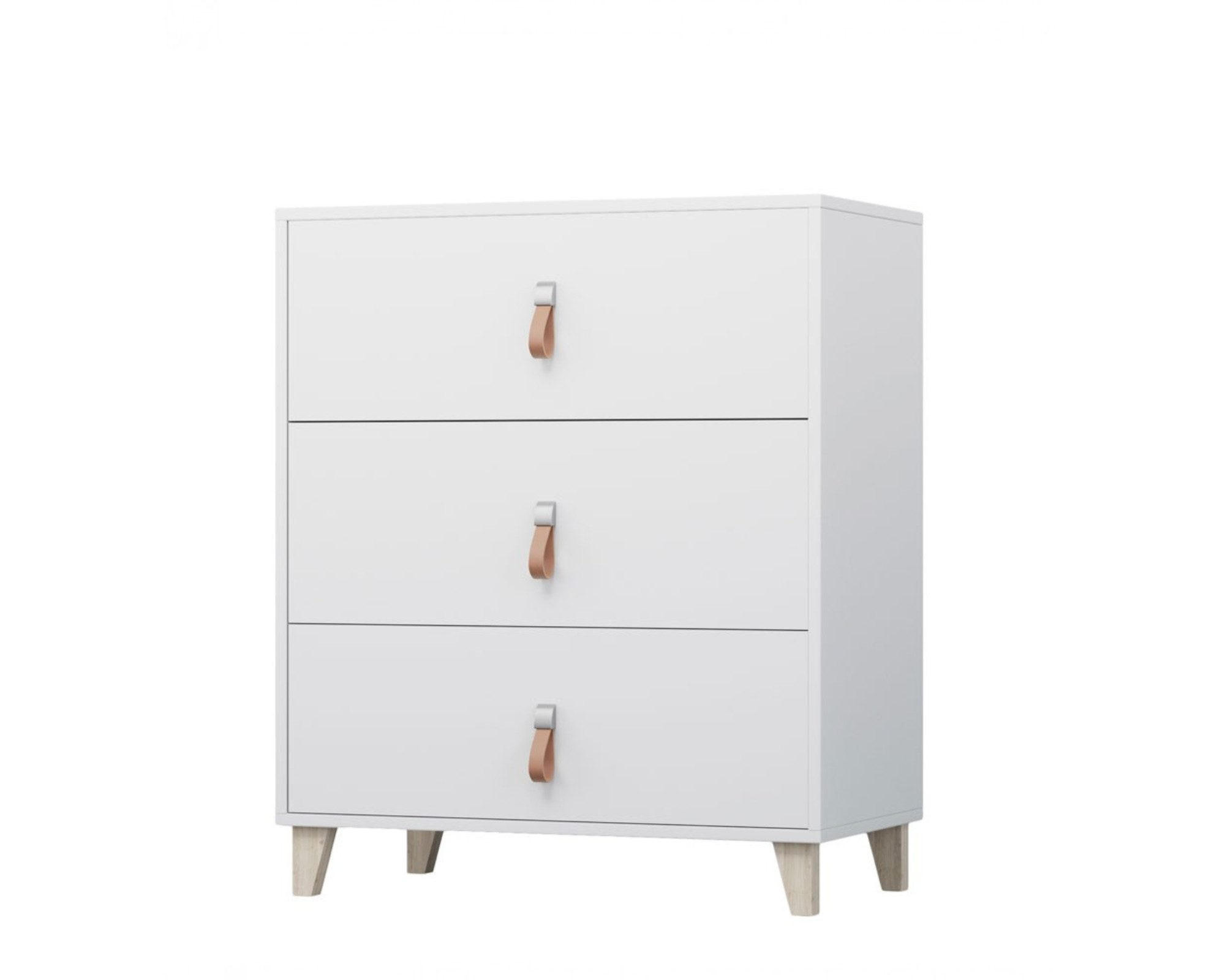 KINDERKOMMODE FAGOT 2 80/96/45 in Weiß Scandi-Still - Weiß, Holzwerkstoff (80/96/45cm) - Deine Möbel 24