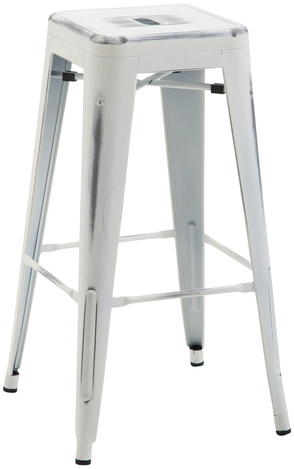 BARHOCKER MILAN Antik-Weiß Metall - Weiß, Metall (43/76/43cm) - DELUKE