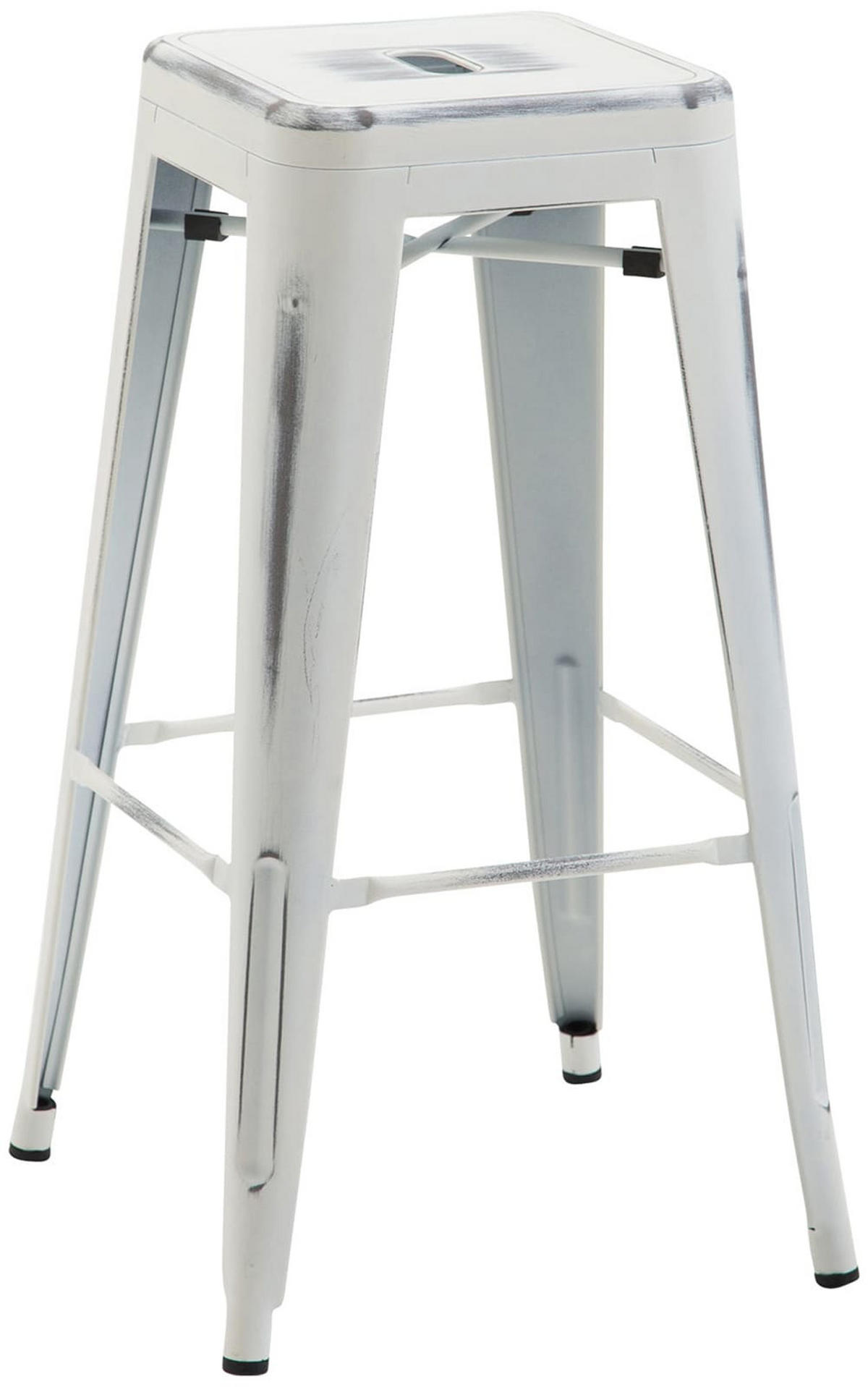 BARHOCKER MILAN Antik-Weiß Metall - Weiß, Metall (43/76/43cm) - DELUKE