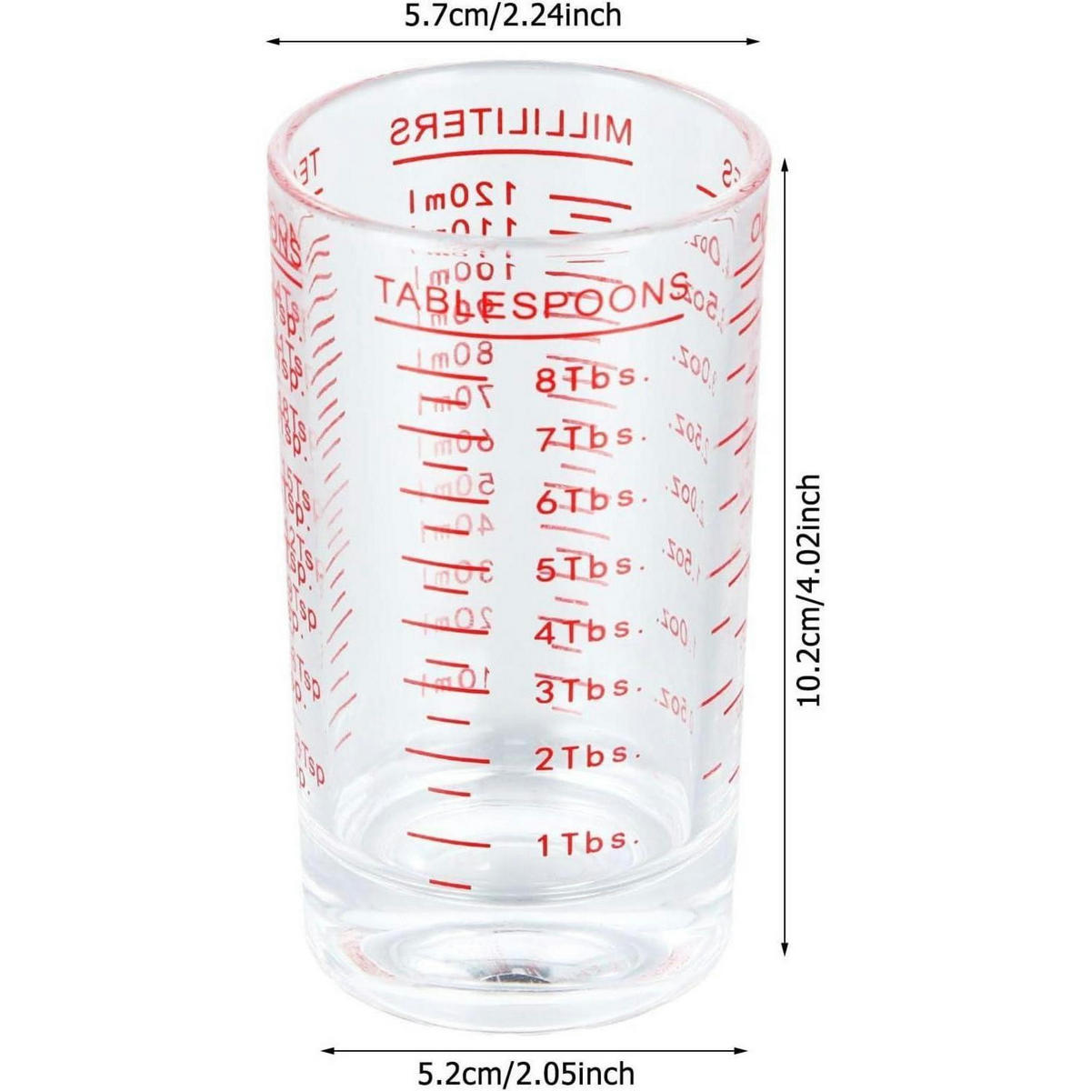 MESSBECHER 120 ml Rot - Rot, Glas (0.12L)