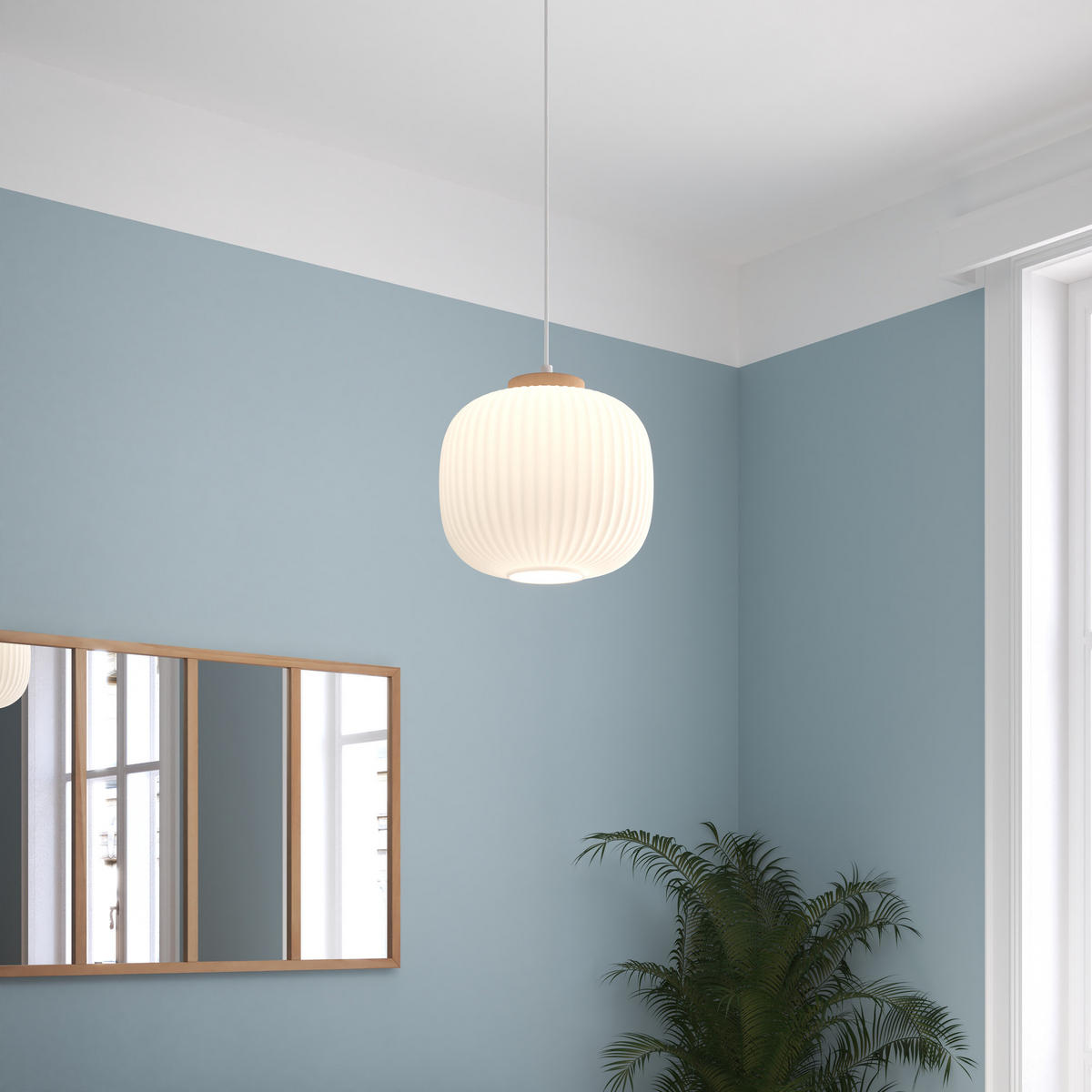 HÄNGELAMPE Travis Ø 25 cm - Weiß, Glas (25/25/108cm) - Atmosphera Createur d´interieur