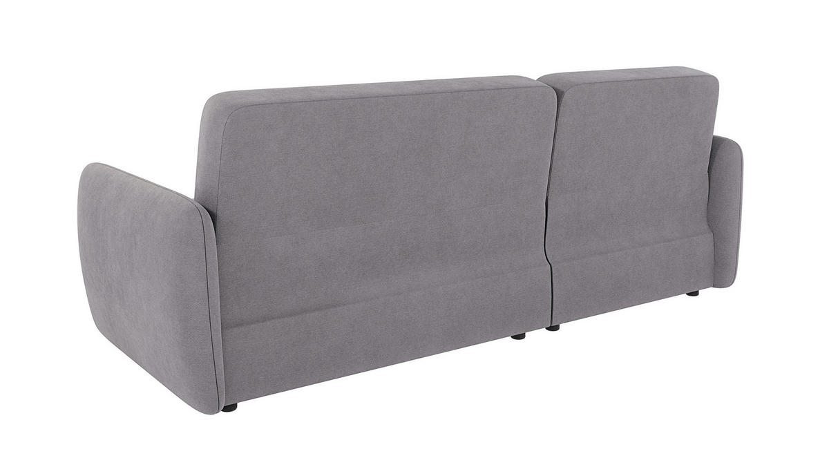 ECKSOFA Lupo Grau Mikrofaser - Schwarz/Grau, Holz/Kunststoff (232/147cm) - S-Style Möbel