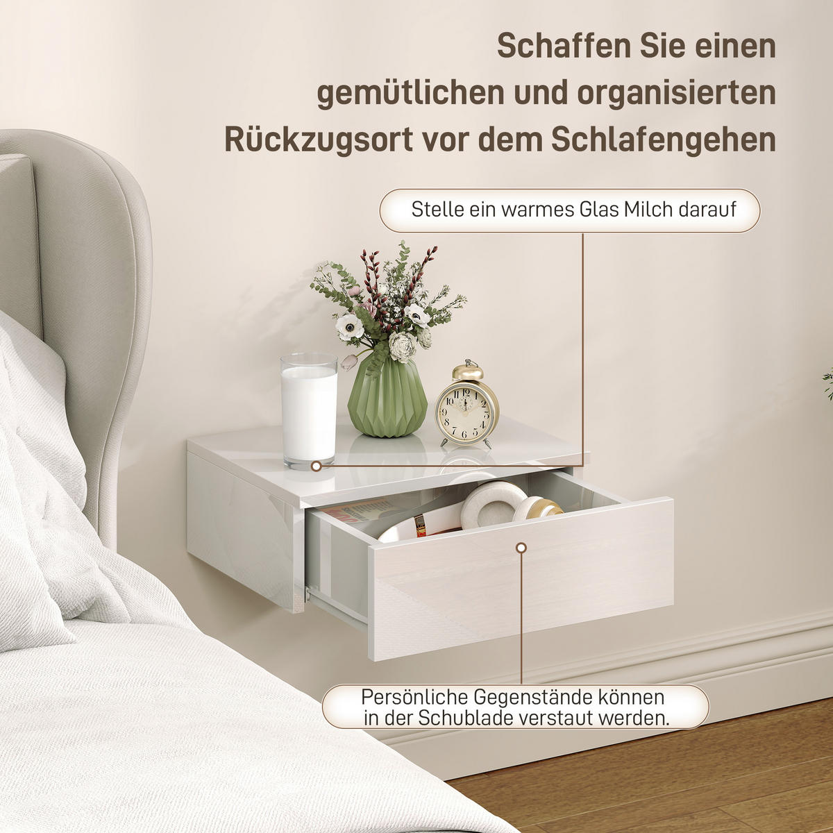 NACHTISCH-SET 2er-Set DE-09085 Weiß - Weiß, Holzwerkstoff (30/14/40cm) - ComfortXL