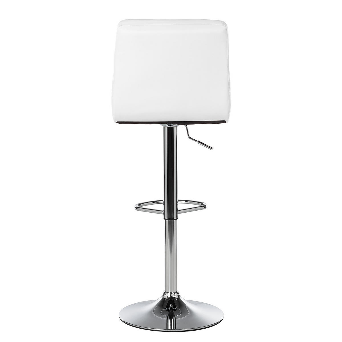 BARHOCKER - Metall / Kunstleder - Chromfarben/Weiß, Kunststoff/Metall (46/97/50cm) - home24