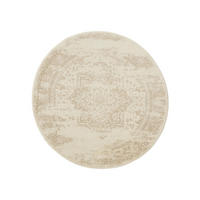 VINTAGE-TEPPICH Suki ø 160 cm rund - Beige/Creme, Kunststoff (160/160cm) - benuta