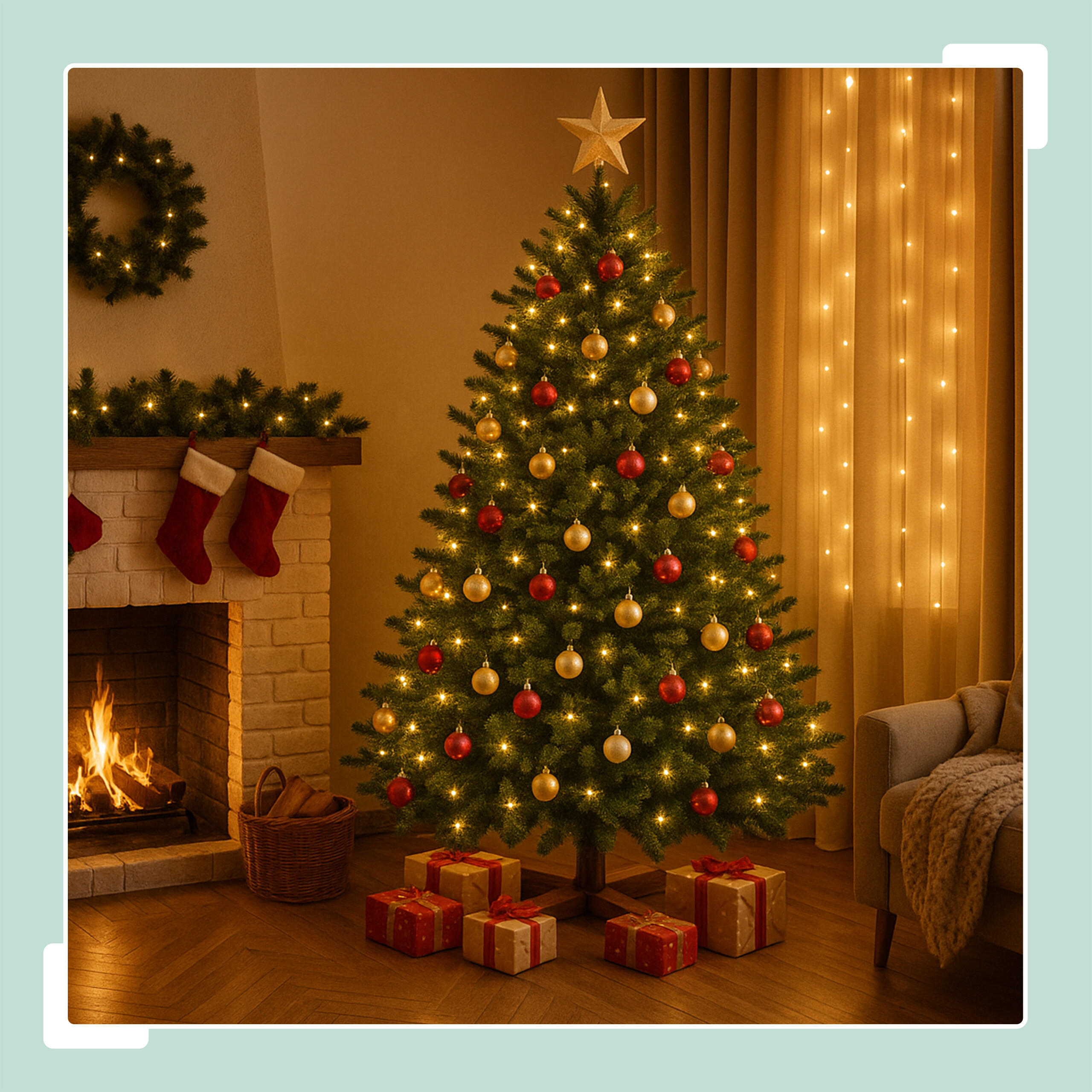 KUNST-WEIHNACHTSBAUM - Dunkelgrün, Holz/Kunststoff (240cm) - Relaxdays