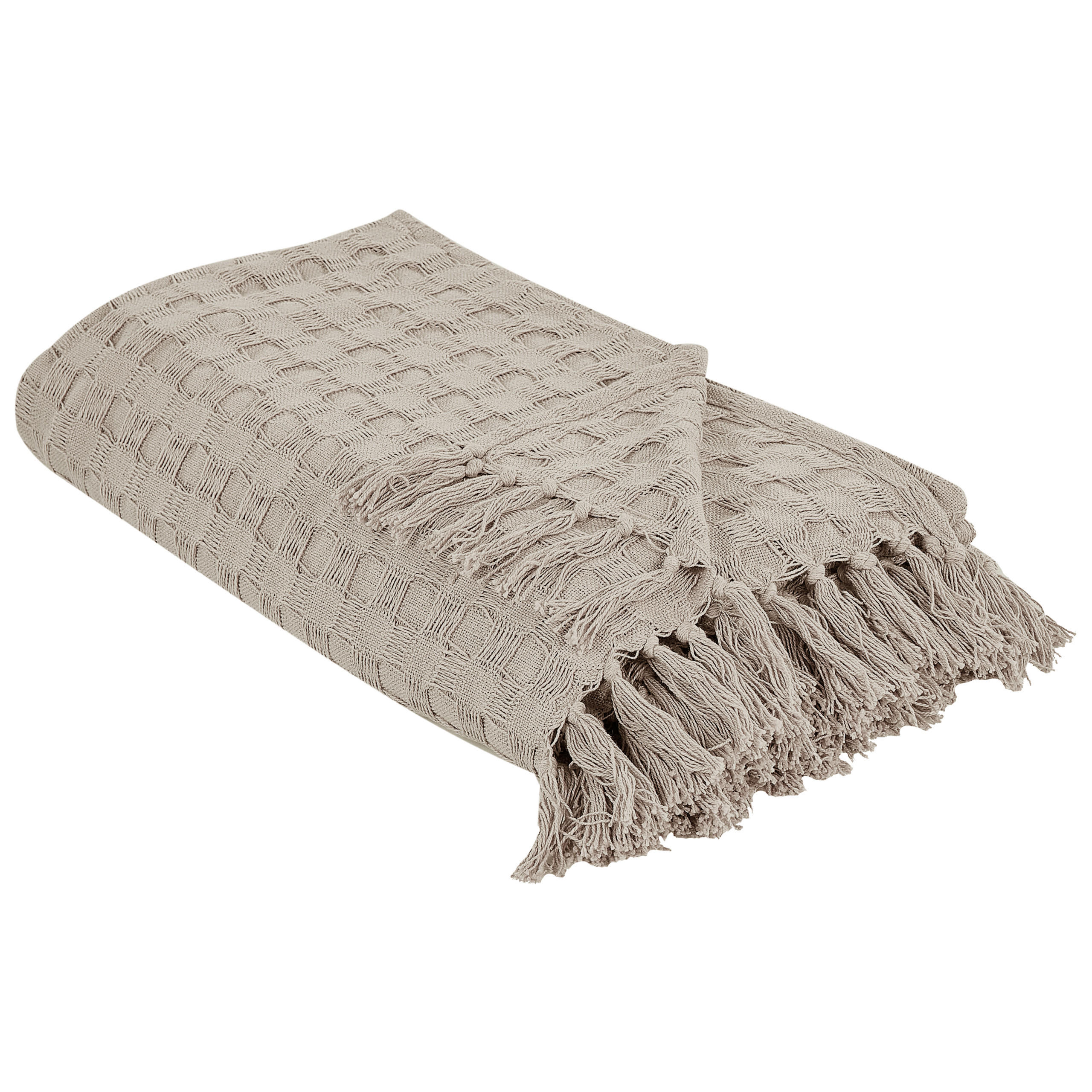 TAGESDECKE Grau 200 x 220 cm Bere - Ecru, Textil (200/220cm) - Beliani