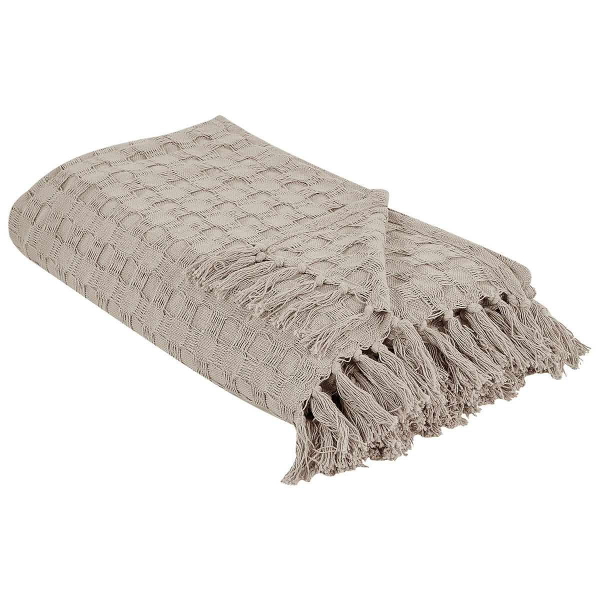 TAGESDECKE Grau 200 x 220 cm Bere - Ecru, Textil (200/220cm) - Beliani