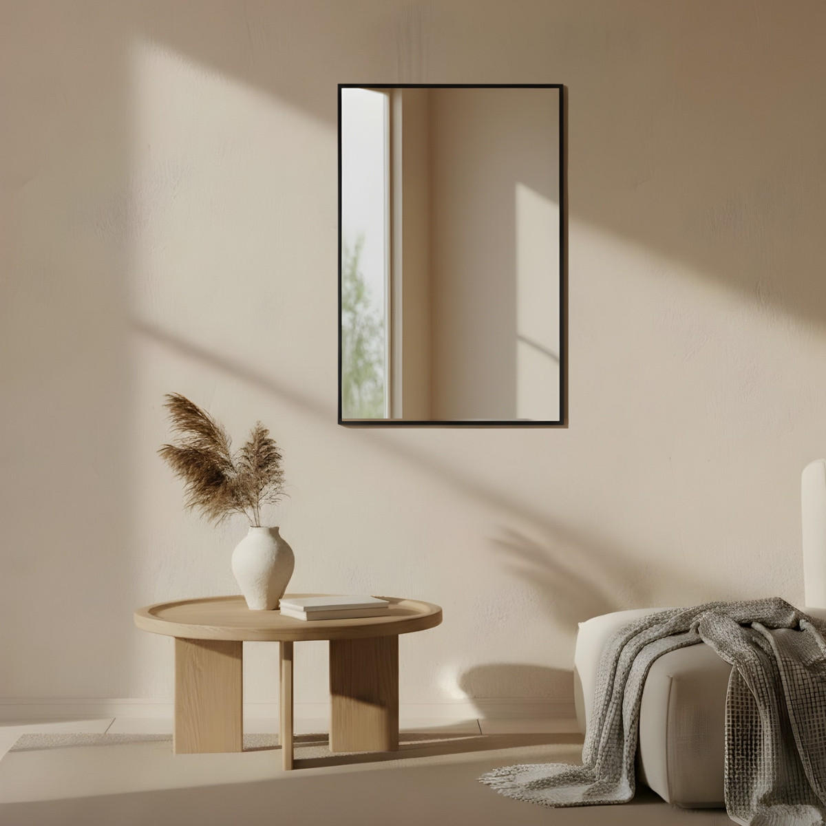 WANDSPIEGEL Vinkel 70/50 cm - Schwarz, Glas (50/70/2cm) - EDAXO