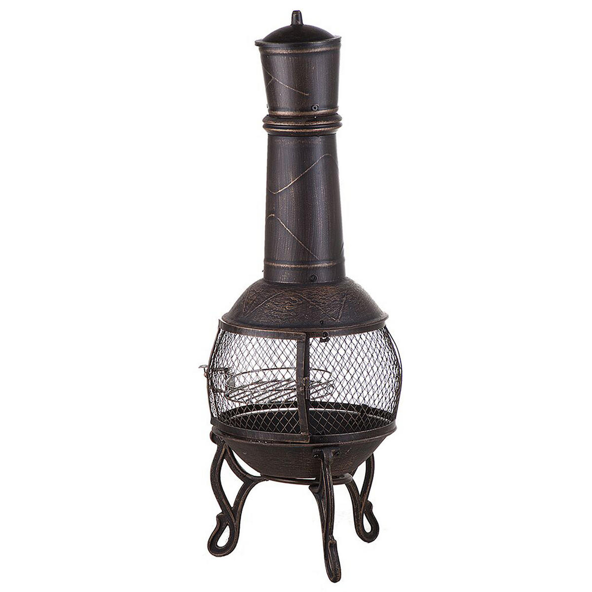 FEUERSTELLE Messing Stahl Tacora - Messingfarben/Goldfarben, Metall (37/105/37cm)