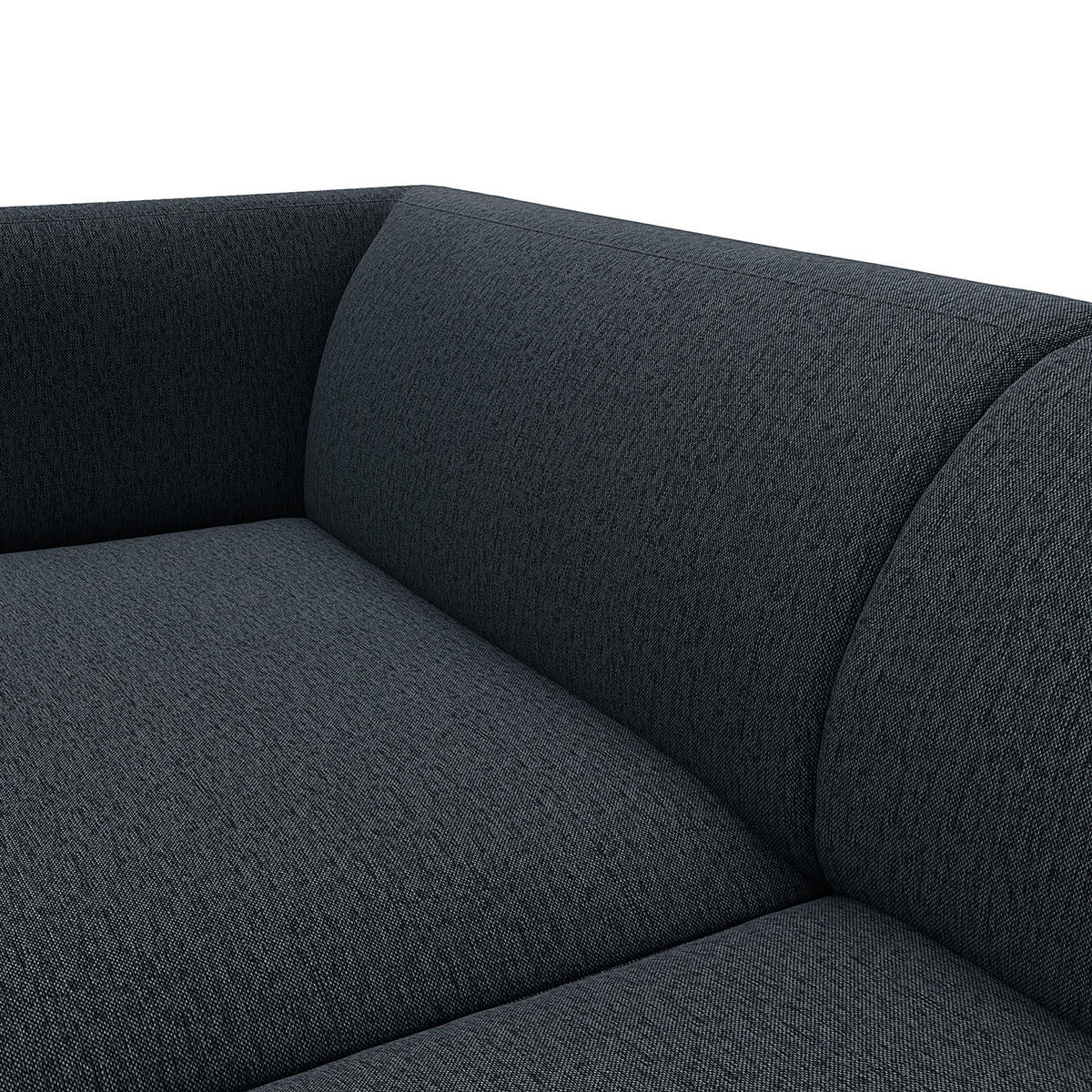 1,5-SITZER ECKSOFA mit Longchair - Schwarz/Grau, Textil/Metall (211/148cm) - home24