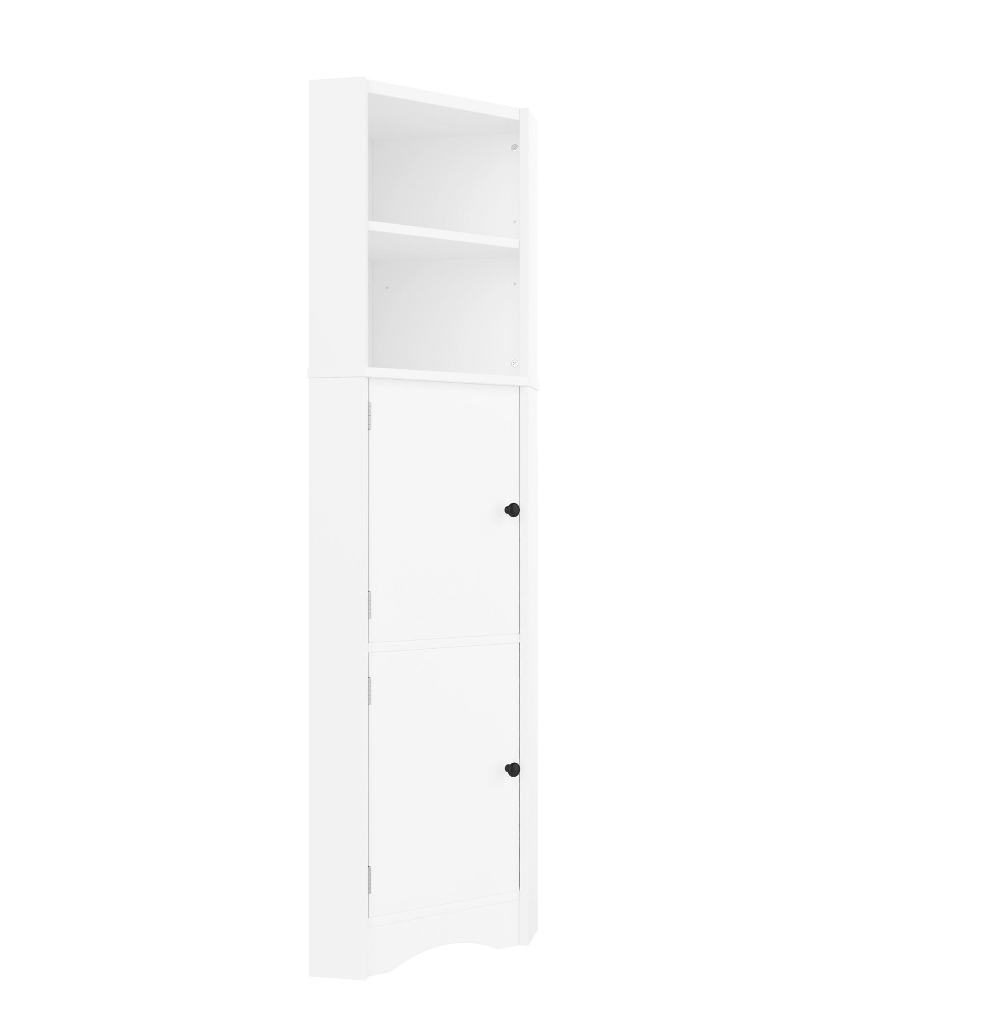 HOCHSCHRANK 51,7/32/155,4 cm aus MDF mit dreieckiger Eckform Weiß - Weiß, Holzwerkstoff (32/155.4/51.7cm) - Modenvie