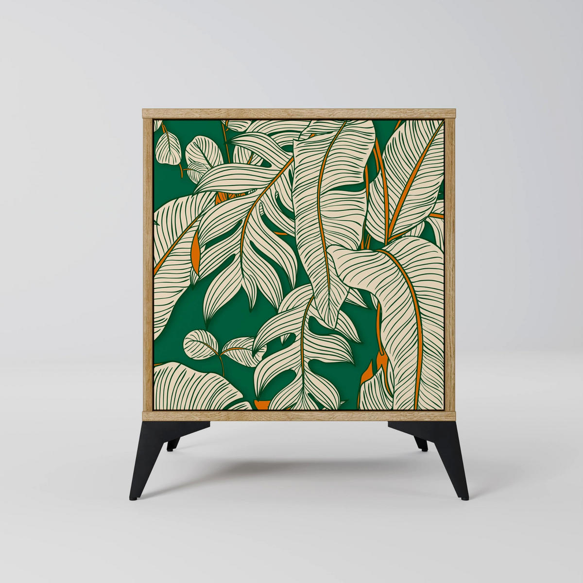 SIDEBOARD VERDANT PLEASURES, Eichefarben, 57,5x42x77,5 cm, Schräge Buchenholzfüße - Eichefarben/Buchefarben, Holzwerkstoff/Buchenholz (57.5/77.5/42cm) - SpaceRebels