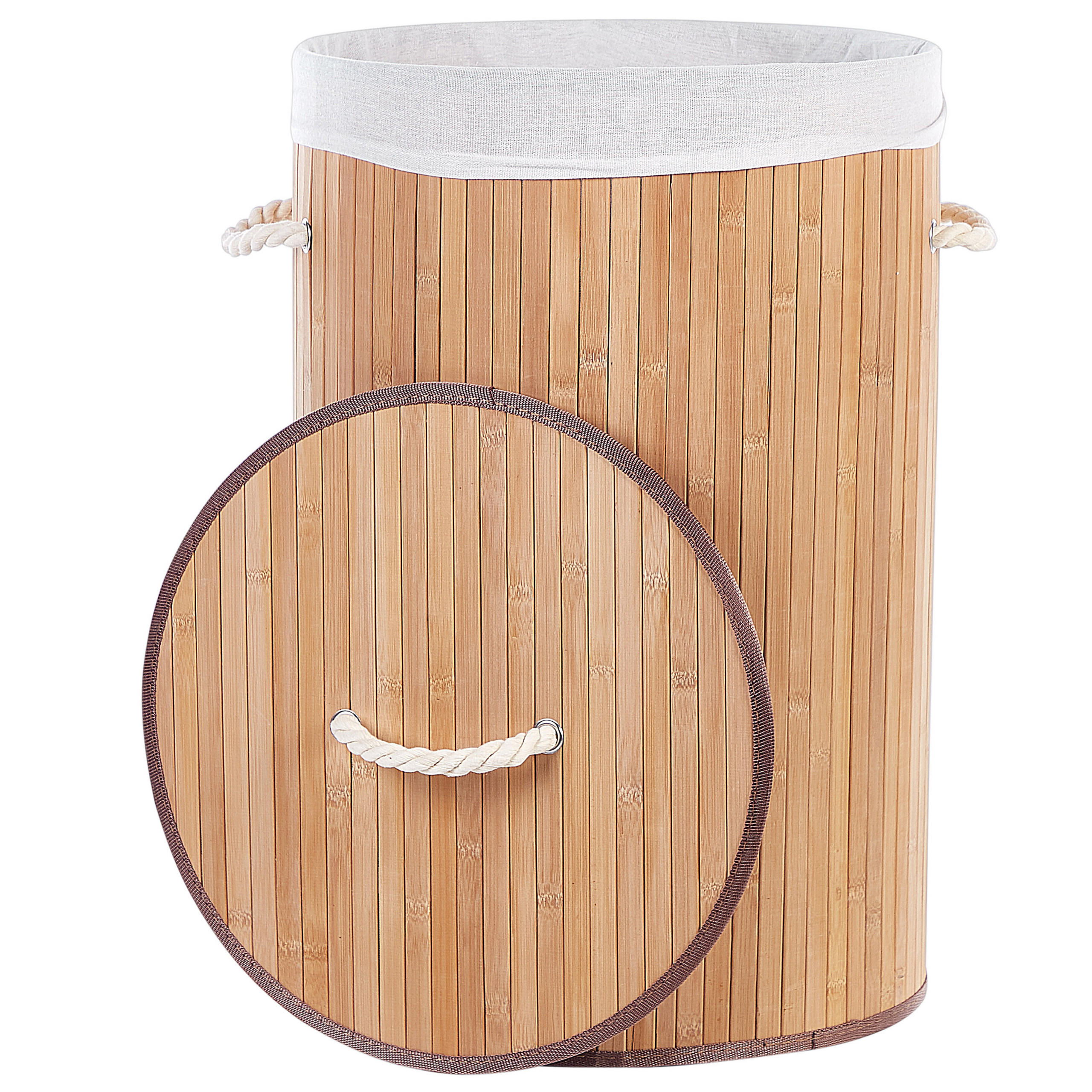 KORB Heller Holzfarbton Sannar - Hellbraun/Weiß, Holz (40/60/40cm) - Beliani
