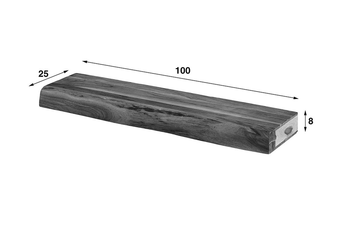 WANDREGAL SESA Holz Akazie - Naturfarben, Holz (100/8/25cm) - KAWOLA