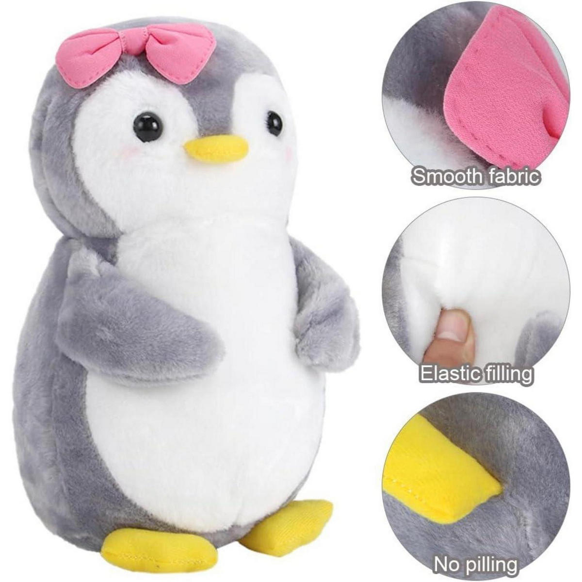 PLÜSCHTIER Pinguin 25 cm Grau - Grau, Textil (15/25cm)