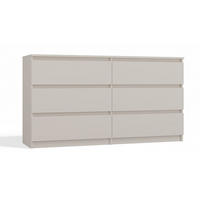 KOMMODE: 6 Schubladen Farbe: kaschmir, 140 x 40 x 75cm - Kaschmir, Holzwerkstoff (140/75/40cm) - 3XE LIVING