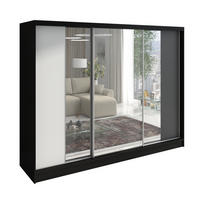 SCHWEBETÜRENSCHRANK 200 CM VIDA Farbe: Schwarz, Weiß, Graphit - Schwarz/Graphitfarben, Holzwerkstoff (200/215/60cm) - A&J MöbelLand