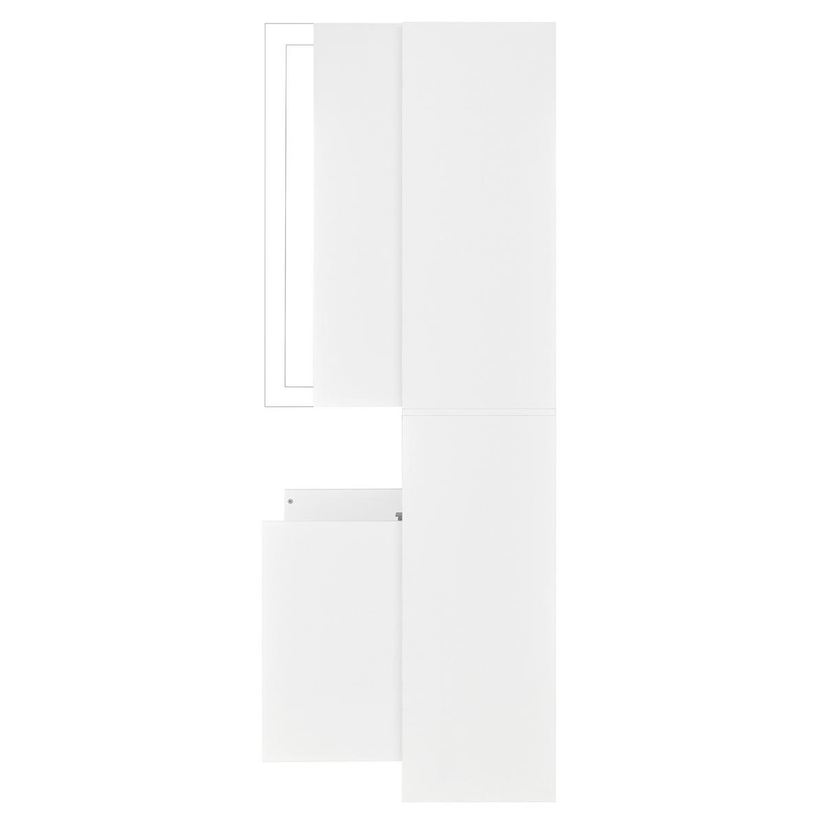 HOCHSCHRANK mit Acrylglas, LED und 2 Türen - Weiß, Holzwerkstoff (70/180/35cm) - FLIEKS