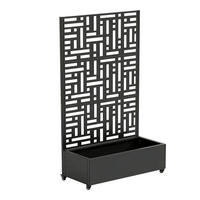 BLUMENKASTEN mit Trennwand Bernalda - Schwarz, Metall (120/186/40cm) - casa.pro