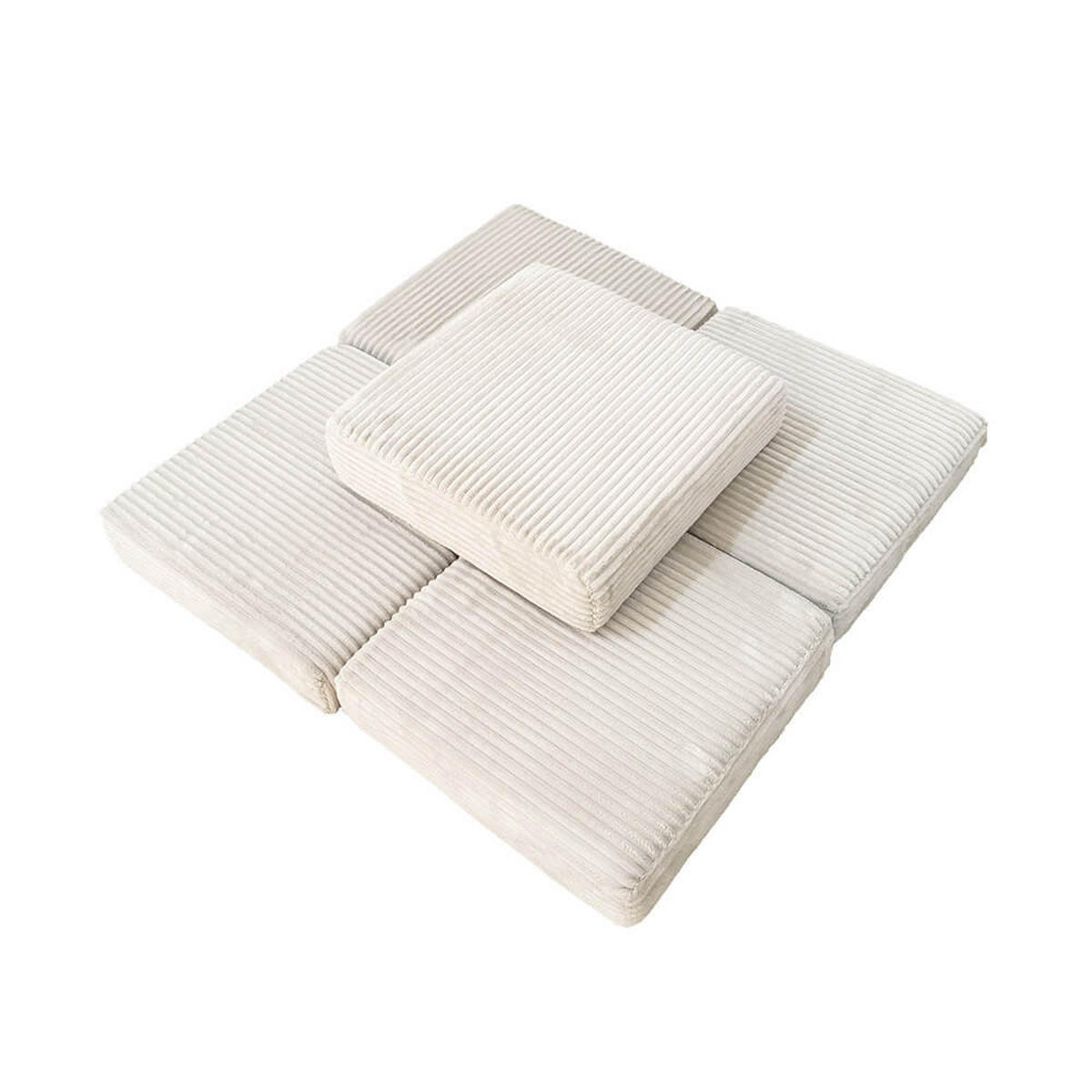 KINDERMÖBEL LIV - Cord Beige, Stapelsteine - Beige, Kunststoff/Textil (35/8/35cm) - Home Deluxe