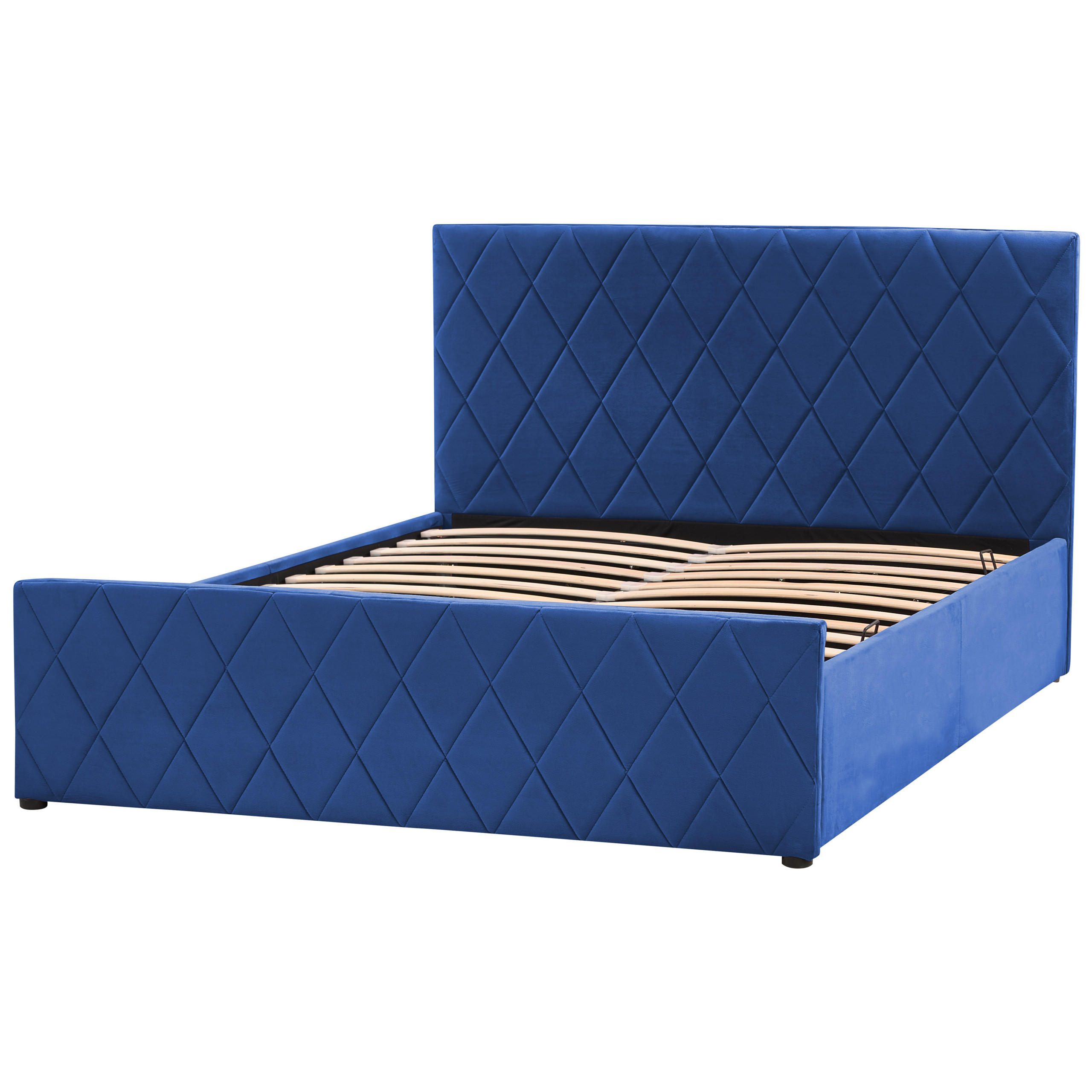 BETT mit Stauraum 140x200 cm Blau Rochefort - Blau, Textil (140/200cm) - Beliani