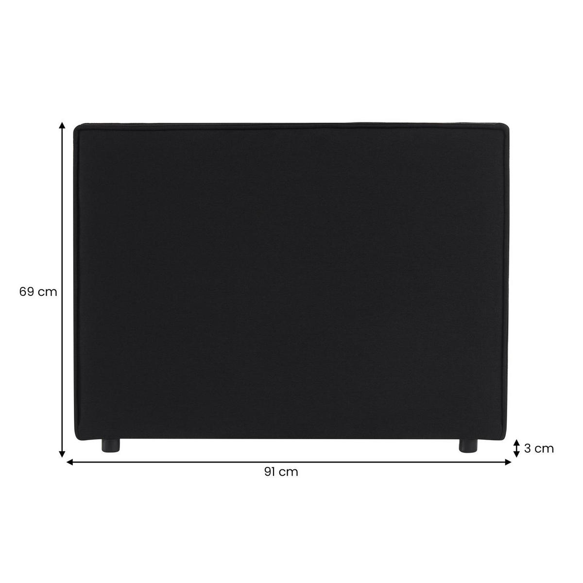 KOPFTEIL ANISA 90X190 CM - Schwarz, Textil (91/69/6cm) - IDIMEX