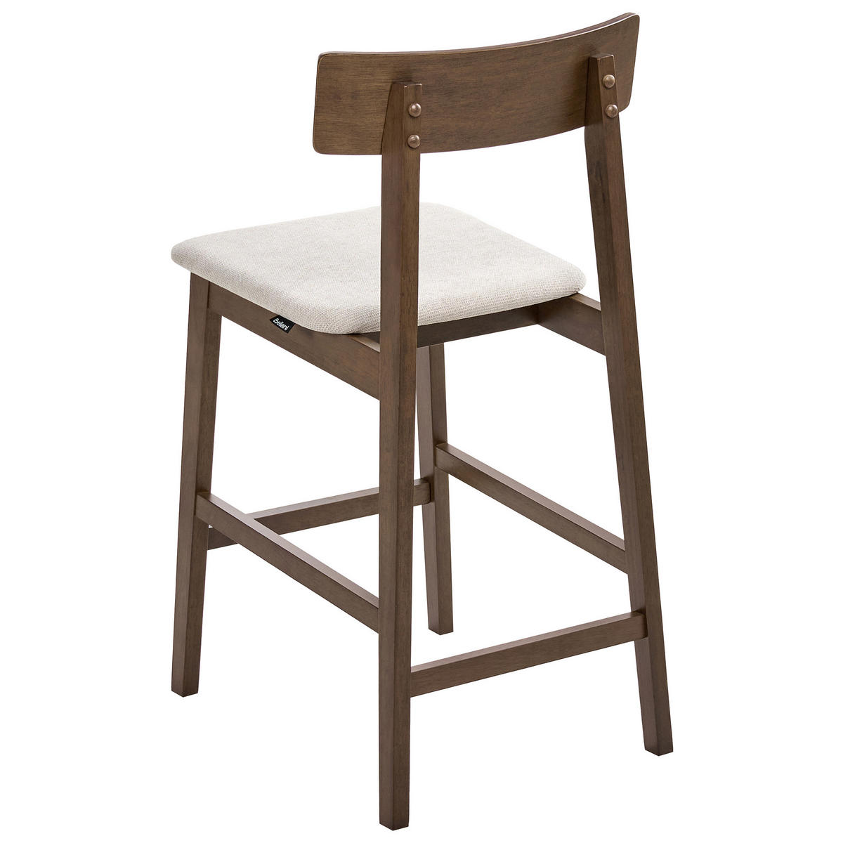 BARSTUHL 2er-Set Holz Dunkelbraun/Taupe Isanti - Dunkelbraun, Holz (44/92/54cm) - Beliani