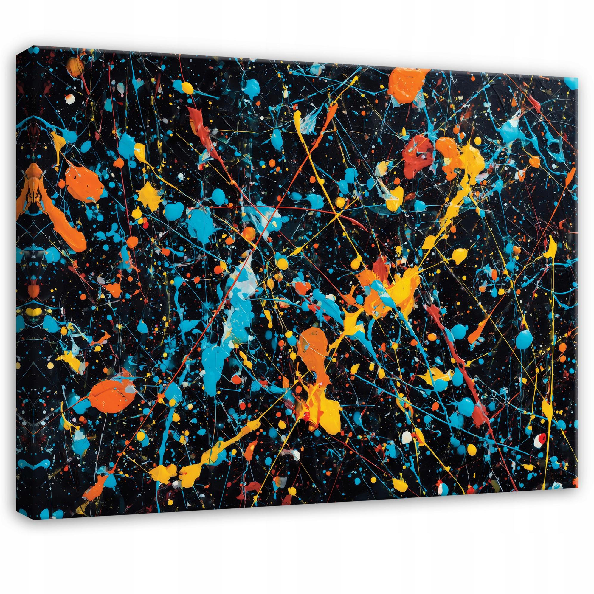 LEINWANDBILD Abstrakt Farben Schwarz 100x70 cm - Multicolor, Holzwerkstoff (100/70cm) - Wallarena