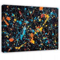 LEINWANDBILD Abstrakt Farben Schwarz 100x70 cm - Multicolor, Holzwerkstoff (100/70cm) - Wallarena