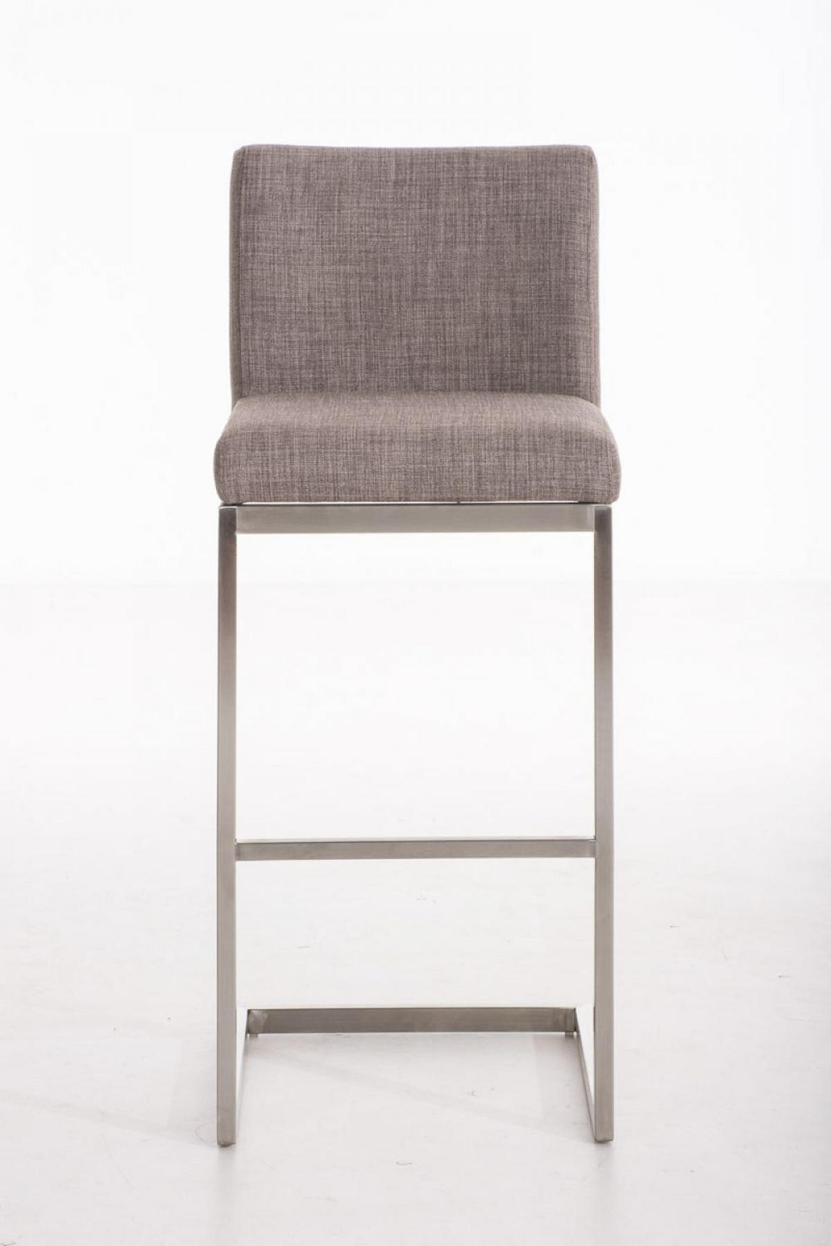 BARHOCKER Stoff Grau - Chromfarben/Grau, Textil/Metall (42/104/48cm) - CLP