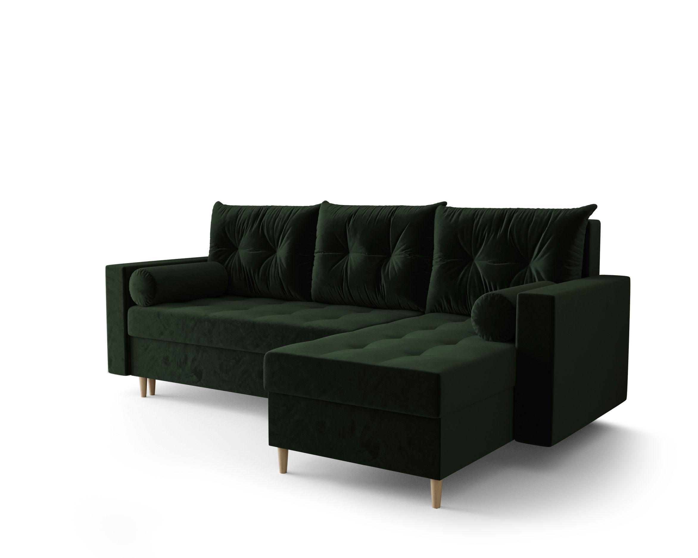ECKSOFA SKANDI Itaka 10 Rechts mit Schlaffunktion - Dunkelgrün, Textil (230/145cm) - Bedante