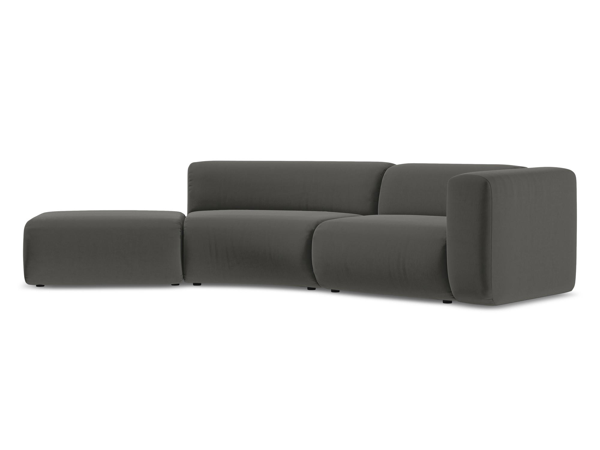 4-SITZER-SOFA Samt Stoff Grau - Dunkelgrau/Schwarz, Kunststoff/Textil (335/70/166cm) - Makamii
