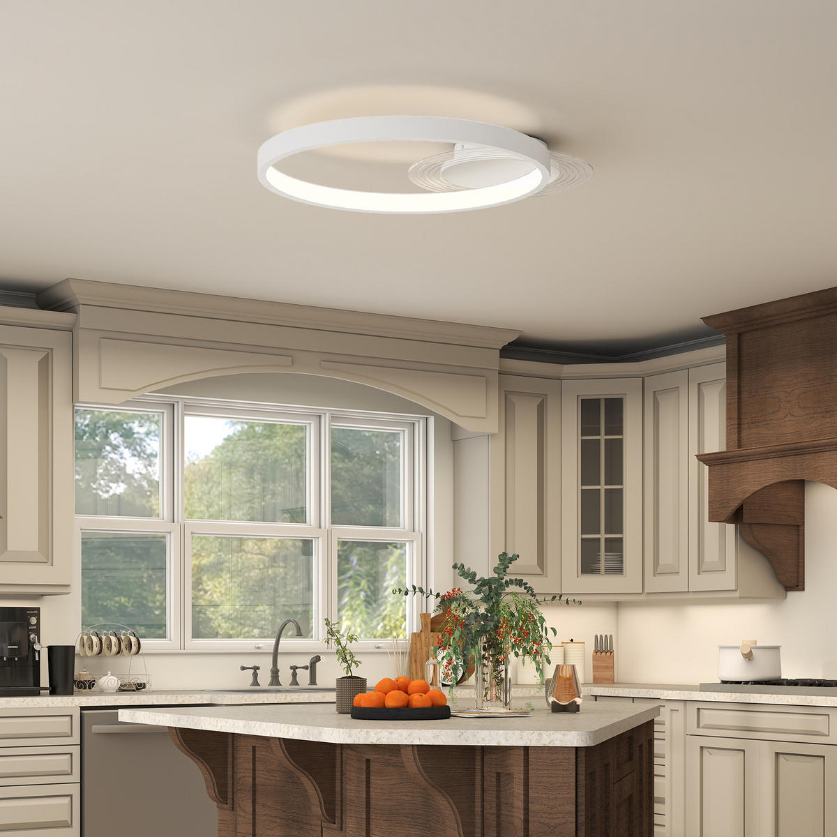 DECKENLEUCHTE Metall Acryl Weiß - Weiß, Metall (50/40/7.4cm) - HOMCOM