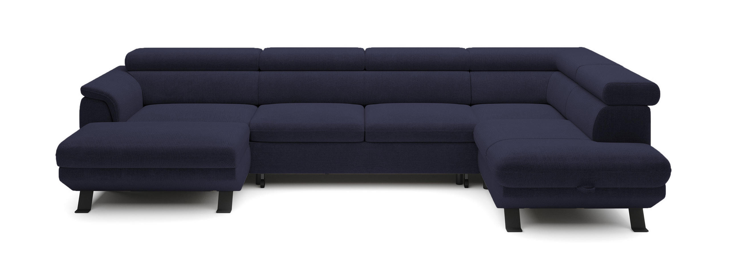 ECKSCHLAFSOFA Raven XL, Verstellbaren Kopfstützen, Bettkasten, Großes Sofa 334x198x162cm Rechte, Meer - Pastellblau, Holz/Textil (334/198cm) - DomoHome