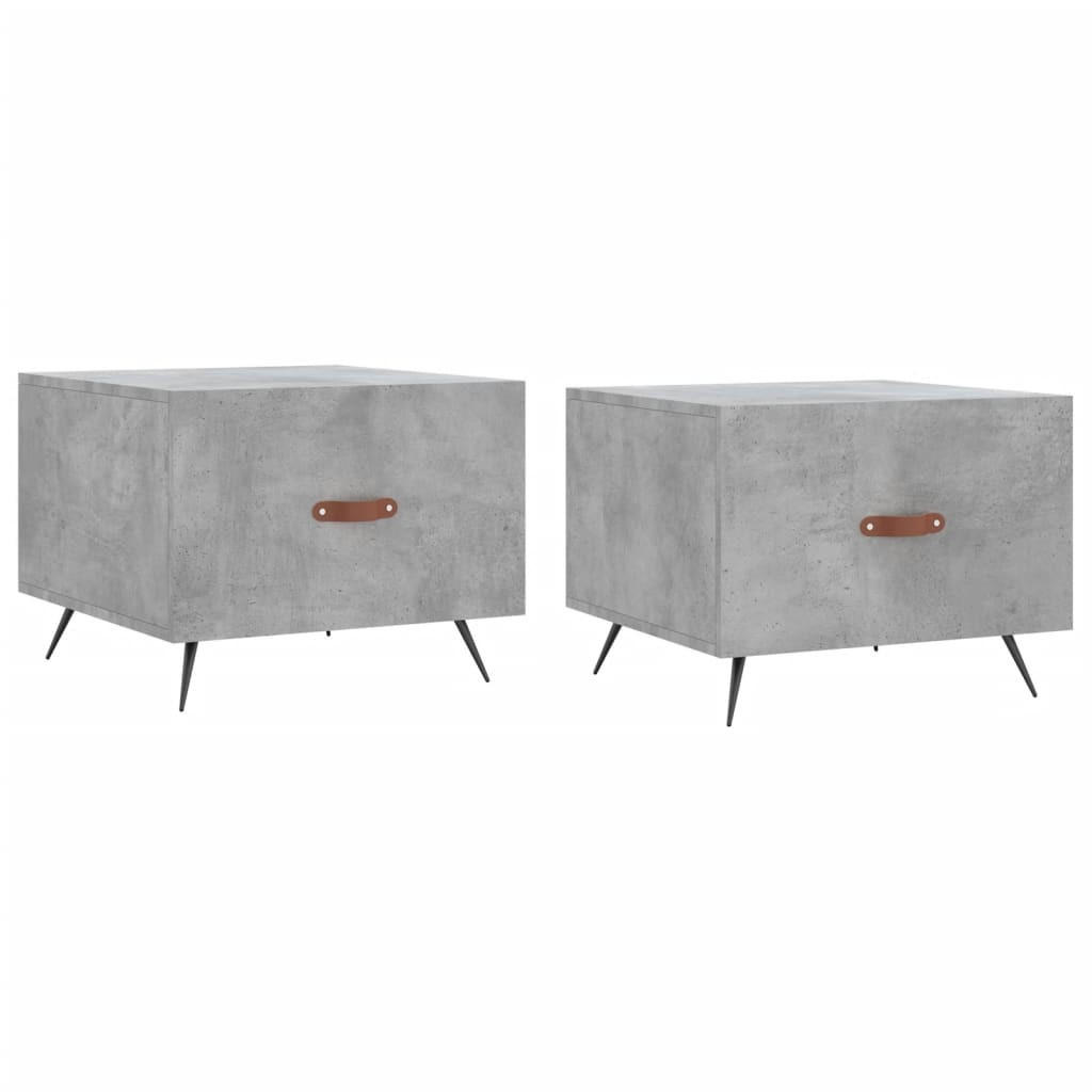 COUCHTISCHE 2 Stk. Betongrau 50x50x40 cm Holzwerkstoff - Grau, Holzwerkstoff (50/50/40cm) - furnicato
