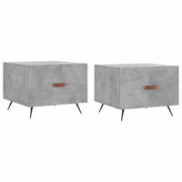 COUCHTISCHE 2 Stk. Betongrau 50x50x40 cm Holzwerkstoff - Grau, Holzwerkstoff (50/50/40cm) - furnicato