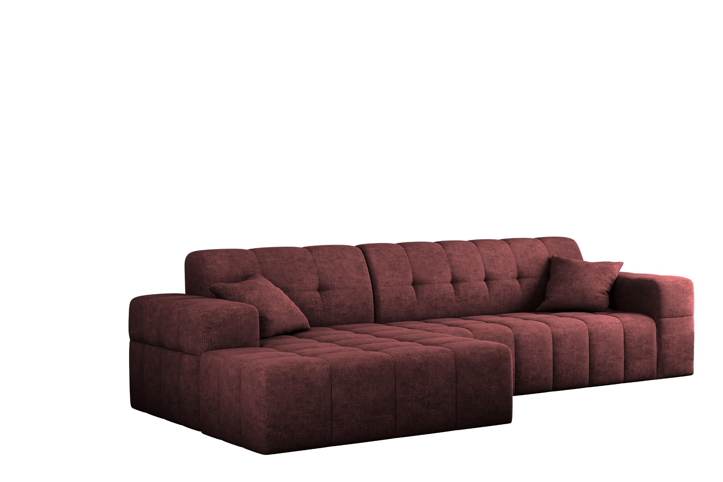 ECKSOFA NIMES Stoff Perfect Harmony Rotwein Links - Rot, Holz/Kunststoff (168/265cm) - Kaiser Möbel
