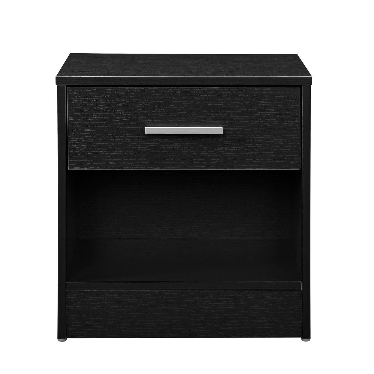 NACHTTISCH Jette - Schwarz, Holzwerkstoff (37/38/30cm) - [en.casa]