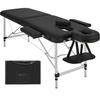 MASSAGELIEGE 2 Zonen, 210 x 95 x 89 cm,schwarz - Schwarz, Metall (60/89/205cm) - tectake