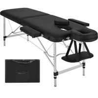 MASSAGELIEGE 2 Zonen, 210 x 95 x 89 cm,schwarz - Schwarz, Metall (60/89/205cm) - tectake