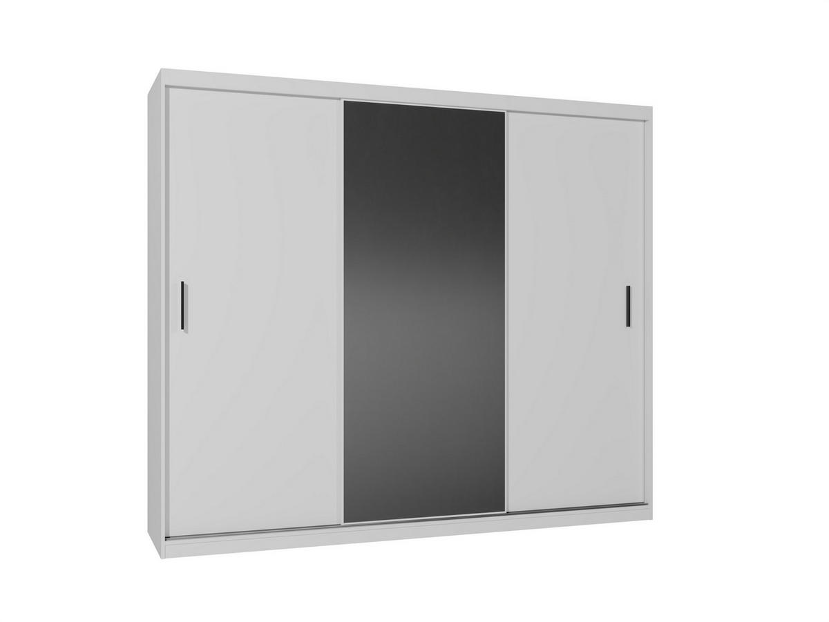 SCHWEBETÜRENSCHRANK Mirano Weiß Matt 250 cm - Weiß, Holzwerkstoff (250/215/60cm) - Ravio