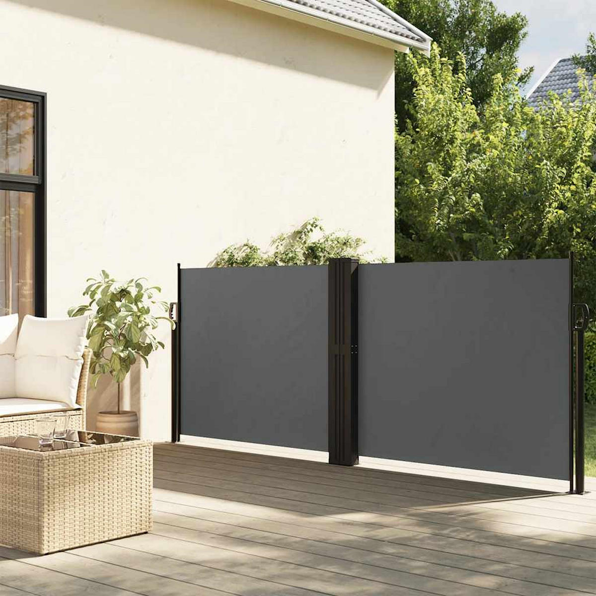 SEITENMARKISE Ausziehbar Anthrazit 100x600 cm - Anthrazit, Metall (600/100cm) - furnicato